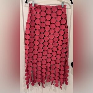 Elegant Pink Circle Appliqué Skirt. Size Small in like new condition
